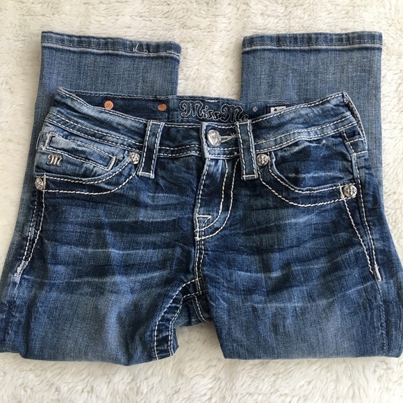 Miss Me Cuffed Capri Jeans Size 10x15.5" - Picture 4 of 7
